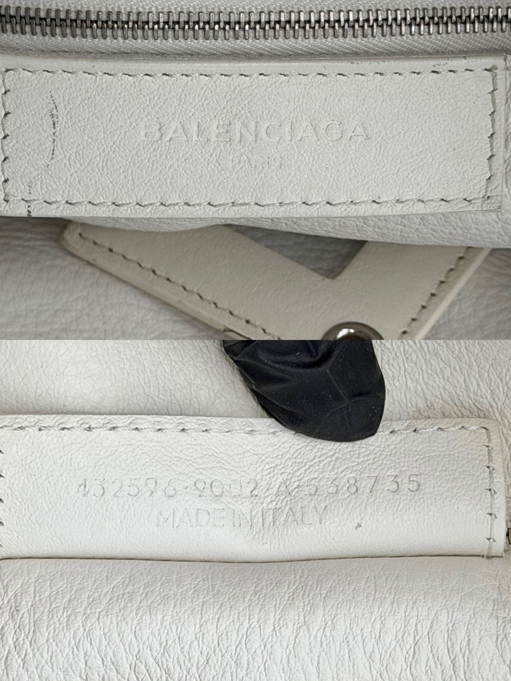 Balenciaga White Pebbled Leather Tote Bag - Picture 12 of 16